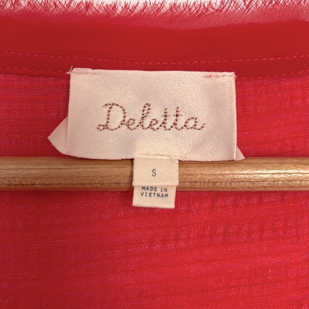 Anthropologie Deletta Thea Tiered Ruffle Shirt Size S - Picture 3 of 8
